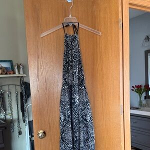 Blue and White Halter Dress